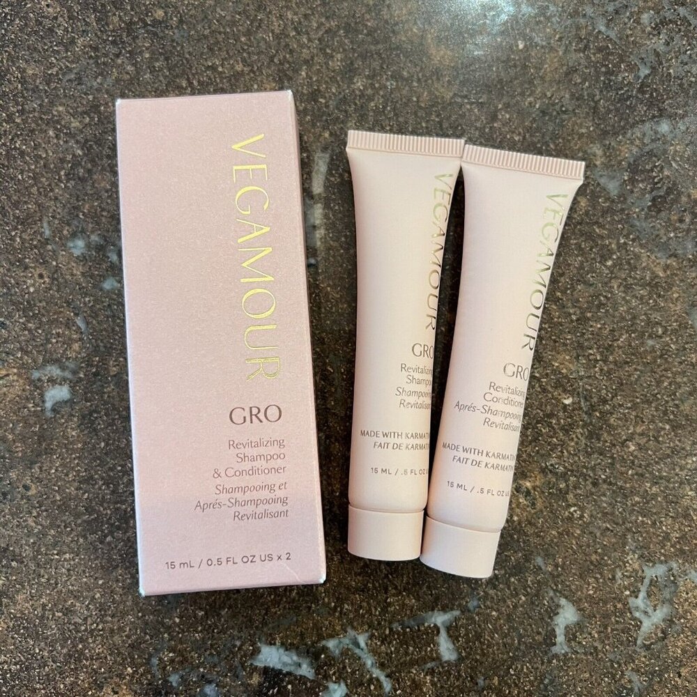 Vegamour GRO Revitalizing Shampoo 15ml + Conditioner 15ml Travel Kit